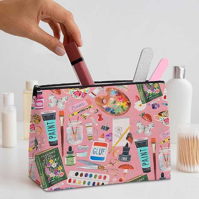 Art Teacher Gifts for Women — Gifts for Painters Women, Painter Art Teacher Makeup Bag Cosmetic Bag Makeup Zipper Pouch