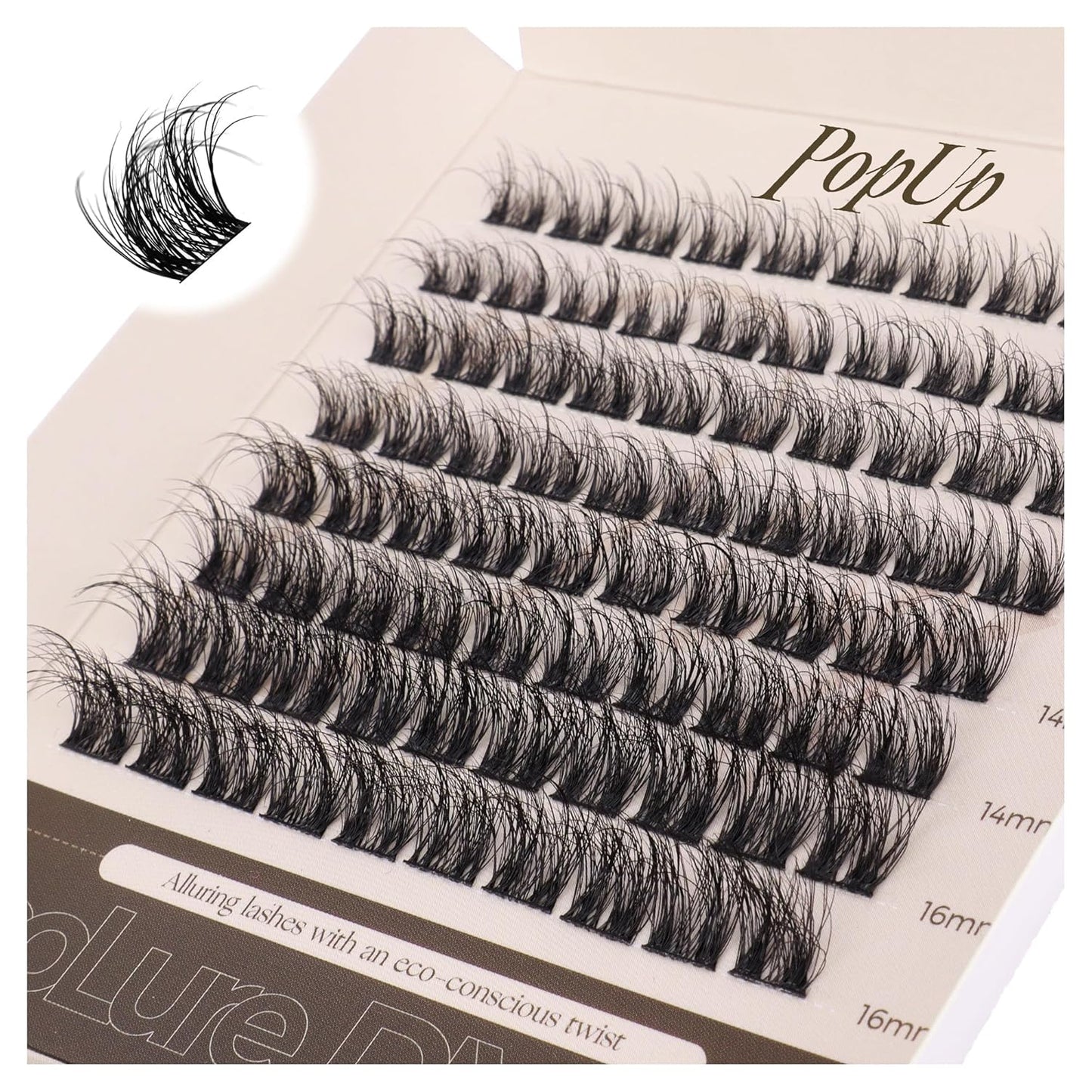 PopUp Cluster Lashes Wispy Cluster Eyelash Extensions 3D DIY Lash Clusters 10-16mm Multilayered Eyelash Clusters, Reusable Fluffy Individual Lashes Cluster(BDD02)