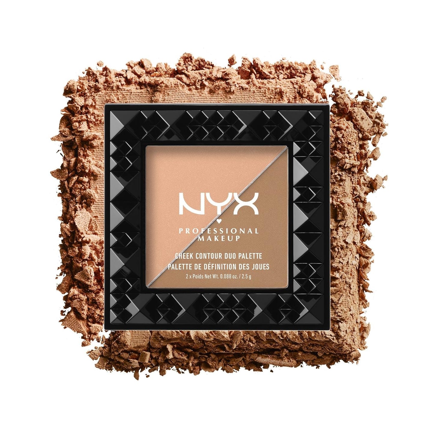 NYX PROFESSIONAL MAKEUP Cheek Contour Duo Palette, Two To Tango, 0.18 Ounce