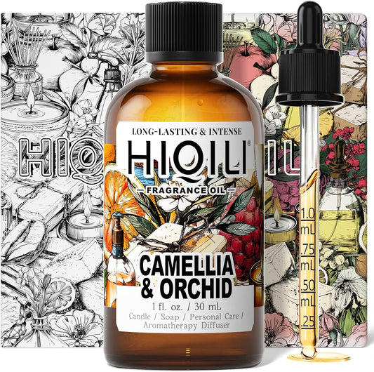 HIQILI Camellia and Orchid Fragrance Oil for Candle, Soap and Perfume Making, Add to Shampoo & Body Lotion, Floral Scents- 1 Fl Oz