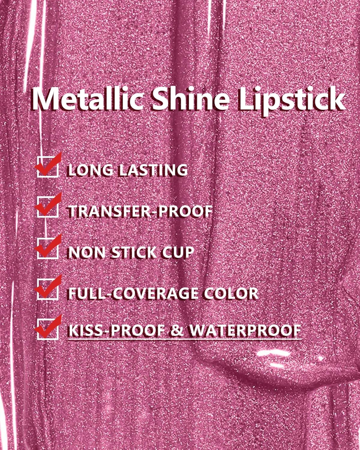 MAKI YIKA Metallic Lipsticks Long Lasting Brown Lipstick for Women, High Shine Glitter Lipstick No Smudge Transferproof iquid Lip Gloss (BR09 Celebration)